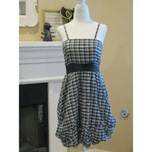 Women Spaghetti Straps Sundress Gingham with Ruffl